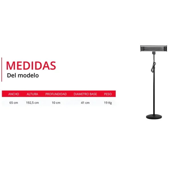 Estufa Infrarroja Terraza Sky Ir 1800W